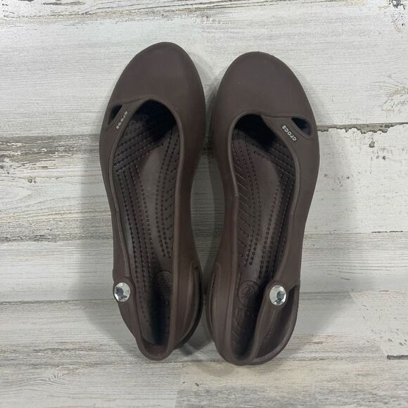 Crocs Womens Olivia Slingback Flats Comfort Ballet‎ Shoes Brown Size 8 - Picture 5 of 7